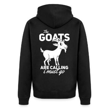 Capricorn Goat Mountain Goat Bock House Goat - Unisex Premium Organic Zip Hoodie - black - Back - Nico (187cm)