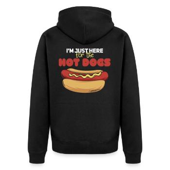 Hotdog Hot Dog Lusitg Fast Food - Unisex Premium Organic Zip Hoodie - black - Back - Nico (187cm)