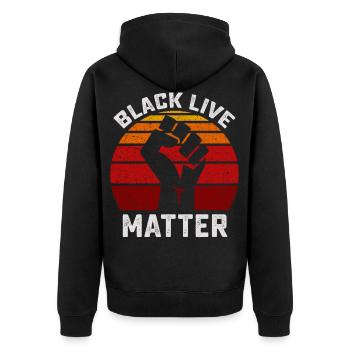 Vintage Black Lives Matter - Unisex Premium Organic Zip Hoodie - black - Back - Nico (187cm)