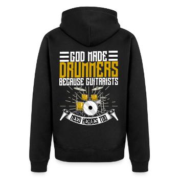 Batterie la musique drum n bass batterie cymbales - Veste à capuche bio Premium Unisexe - noir - Dos - Nico (187cm)
