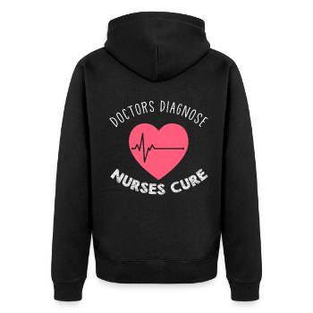 Krankenschwester Krankenschwester Geschenke - Unisex Premium Bio Zip Hoodie - Schwarz - Hinten - Nico (187cm)