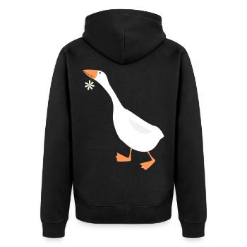Daisy drôle d'oie avec fleur - Veste à capuche bio Premium Unisexe - noir - Dos - Nico (187cm)