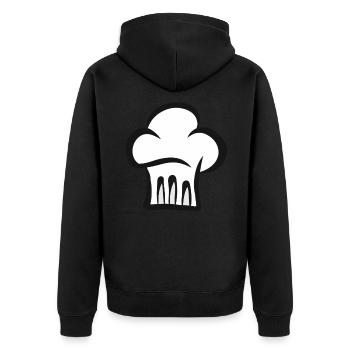 Chef's hat chef star chef hobby cook kitchen cook - Unisex Premium Organic Zip Hoodie - black - Back - Nico (187cm)