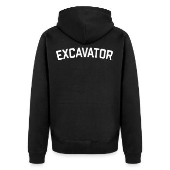 T Shirt Ideafor Excavator Owners - Unisex Premium Bio Zip Hoodie - Schwarz - Hinten - Nico (187cm)