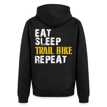 Trail Bike - Unisex Premium Organic Zip Hoodie - black - Back - Nico (187cm)
