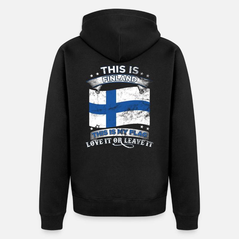 FINNLAND - Unisex Premium Bio Zip Hoodie - Schwarz