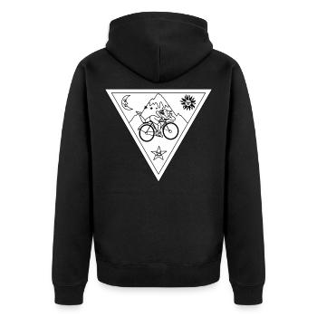 Albert Hofmann LSD Triangle Black & White - Unisex Premium Organic Zip Hoodie - black - Back - Nico (187cm)