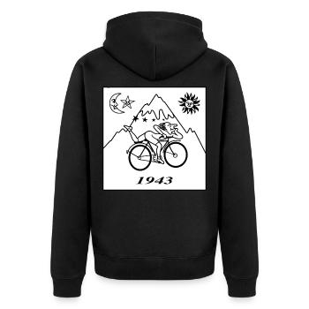 Albert Hofmann LSD 1943 Black & White - Unisex Premium Organic Zip Hoodie - black - Back - Nico (187cm)