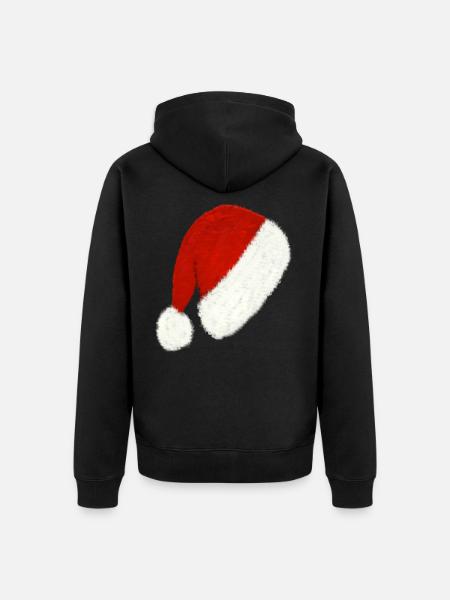 Weihnachtsmütze - Unisex Premium Bio Zip Hoodie - Schwarz