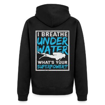 Scuba diving freediving water sports diver water - Unisex Premium Organic Zip Hoodie - black - Back - Nico (187cm)