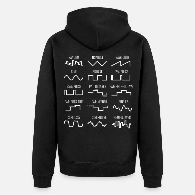 Synthesizer Vintage Waveform Nerd - Unisex Premium Bio Zip Hoodie - Schwarz