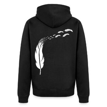Feather headdress - flying feathers - Unisex Premium Organic Zip Hoodie - black - Back - Nico (187cm)