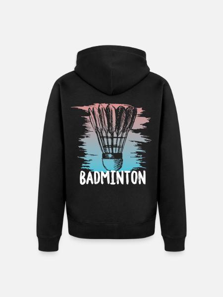 badminton shuttle cadeau cadeau idee sport - Uniseks Premium bio ziphoodie - zwart