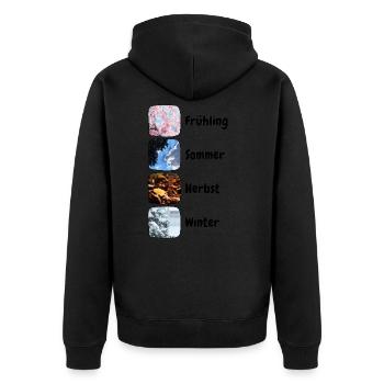 Jahreszeiten Frühling Sommer Herbst Winter design - Unisex Premium Bio Zip Hoodie - Schwarz - Hinten - Nico (187cm)