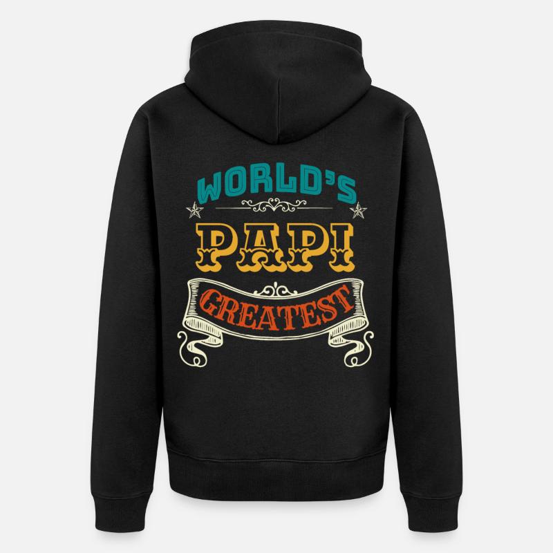 WORLDS GREATEST PAPI - Unisex Premium Bio Zip Hoodie - Schwarz