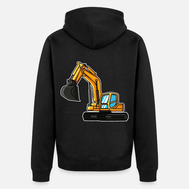 Bagger Geschenkidee Kind Baggerfahrer Baustelle - Unisex Premium Bio Zip Hoodie - Schwarz