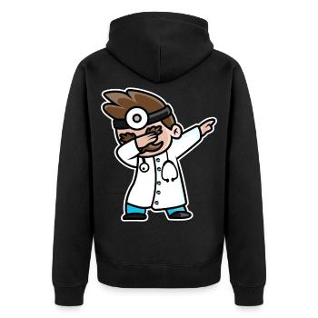 Funny doctor doctor dab trend dabbing dance - Unisex Premium Organic Zip Hoodie - black - Back - Nico (187cm)