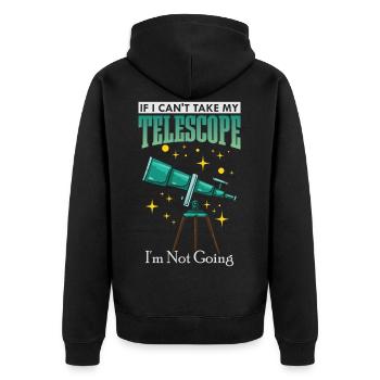 Astronom Astronomy Sternenkunde Telescope Weltraum - Unisex Premium Bio Zip Hoodie - Schwarz - Hinten - Nico (187cm)