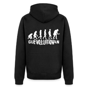Gitarrist - Unisex Premium Bio Zip Hoodie - Schwarz - Hinten - Nico (187cm)