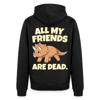 Dinosaur Birthday - Dinosaur - Unisex Premium Organic Zip Hoodie - black - Back - Nico (187cm)