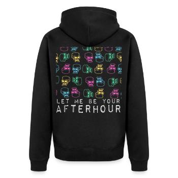 Let me be your afterhour skull design gift - Unisex Premium Organic Zip Hoodie - black - Back - Nico (187cm)