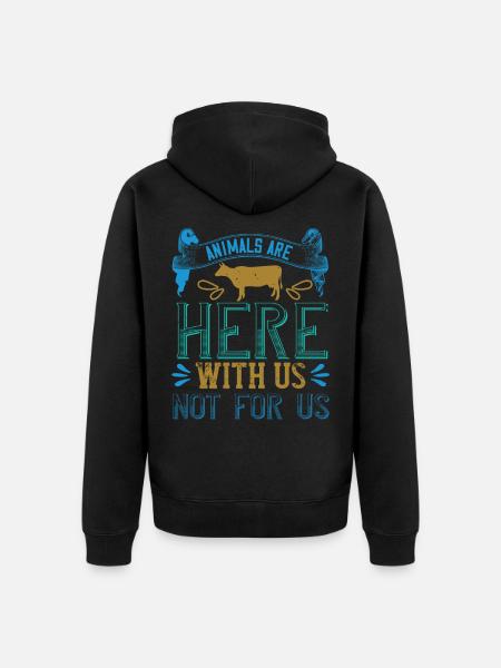 Veganer Spruch - Geschenk für Veganer - Unisex Premium Bio Zip Hoodie - Schwarz