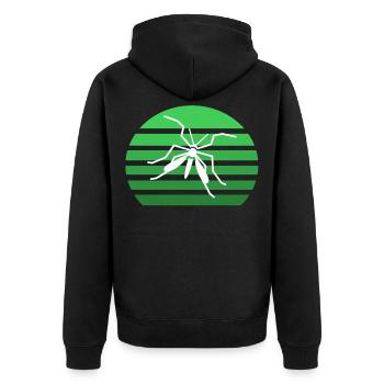 Mücke Sonnenuntergang - Unisex Premium Bio Zip Hoodie - Schwarz - Hinten - Nico (187cm)