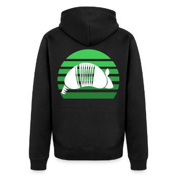 Tatoué coucher du soleil - Veste à capuche bio Premium Unisexe - noir - Dos - Nico (187cm)