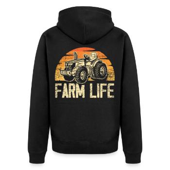 La vie agricole des agriculteurs - Veste à capuche bio Premium Unisexe - noir - Dos - Nico (187cm)
