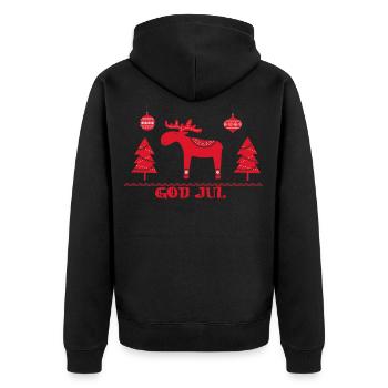 Christmas - Unisex Premium Organic Zip Hoodie - black - Back - Nico (187cm)