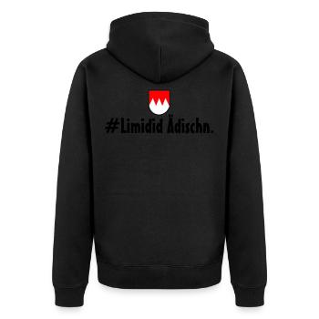 Limidid Ädischn Franke Fränkisch Franken Wappen Lu - Unisex Premium Bio Zip Hoodie - Schwarz - Hinten - Nico (187cm)