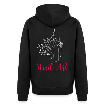 Nail Art Nail Designer cadeau pour les salons de manucure - Veste à capuche bio Premium Unisexe - noir - Dos - Nico (187cm)