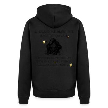 Rage de travail Cadeau humour - Veste à capuche bio Premium Unisexe - noir - Dos - Nico (187cm)