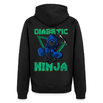 Diabetes ninja diabetic sugar insulin syringe - Unisex Premium Organic Zip Hoodie - black - Back - Nico (187cm)