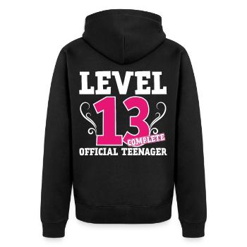 13th birthday 13 years teenager gift girl - Unisex Premium Organic Zip Hoodie - black - Back - Nico (187cm)