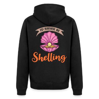 Clams Collect clam oysters - Unisex Premium Organic Zip Hoodie - black - Back - Nico (187cm)