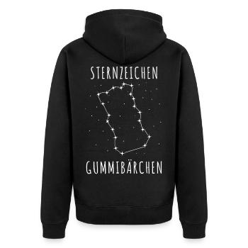 Gummibärchen lustiger Sternzeichen Witz - Unisex Premium Bio Zip Hoodie - Schwarz - Hinten - Nico (187cm)