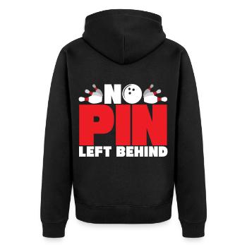 bowling bowlen kegeln sport - Unisex Premium Bio Zip Hoodie - Schwarz - Hinten - Nico (187cm)