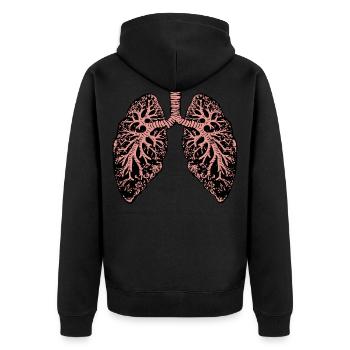 Anatomie du dessin des poumons - Veste à capuche bio Premium Unisexe - noir - Dos - Nico (187cm)