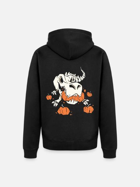 Trexs Skeleton Pumpkins Best Gift - Unisex Premium Organic Zip Hoodie - black