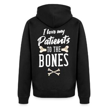 Orthopedic surgeon gift bone orthopedist - Unisex Premium Organic Zip Hoodie - black - Back - Nico (187cm)