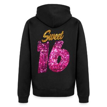 Sweet Sixteen cadeau pour fille 16e anniversaire - Veste à capuche bio Premium Unisexe - noir - Dos - Nico (187cm)