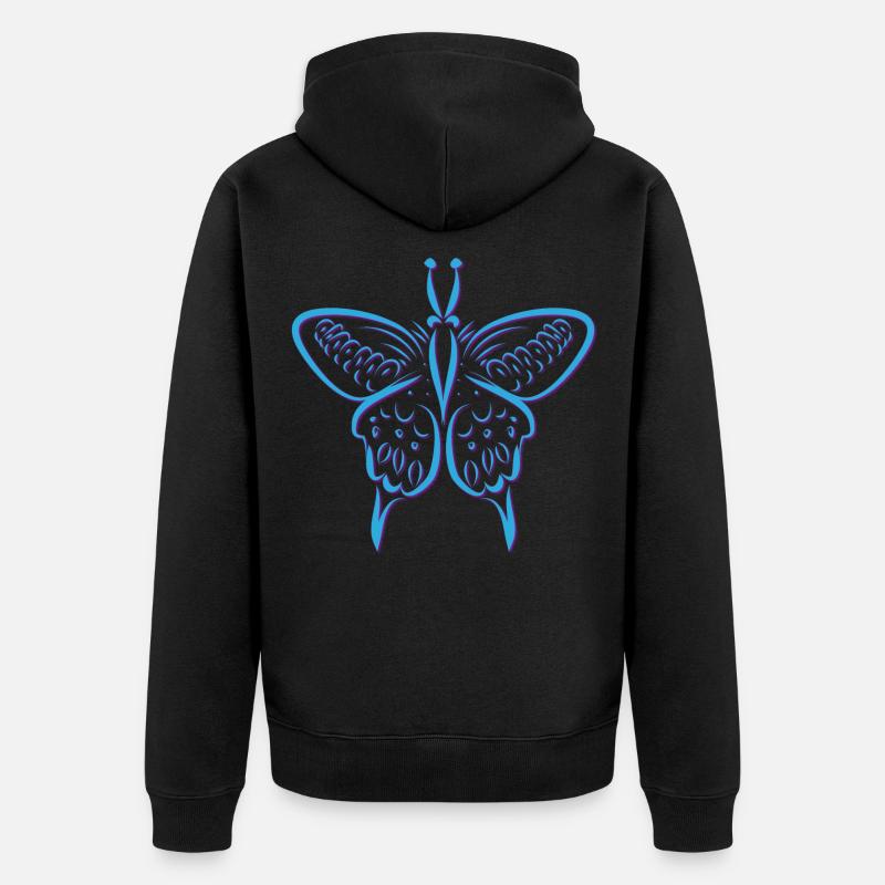 Schmetterling - Unisex Premium Bio Zip Hoodie - Schwarz