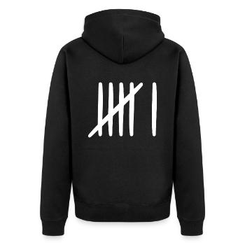 6 birthday tally sheet 6 years old - Unisex Premium Organic Zip Hoodie - black - Back - Nico (187cm)
