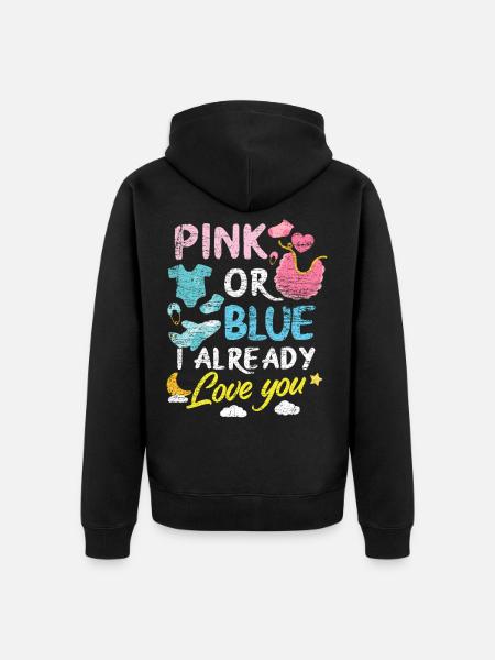 Gender Reveal Baby Party - Unisex Premium Organic Zip Hoodie - black