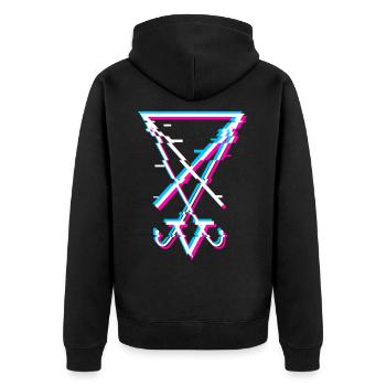Sigil of Lucifer Aesthetic Goth Satanist Gift - Unisex Premium Organic Zip Hoodie - black - Back - Nico (187cm)