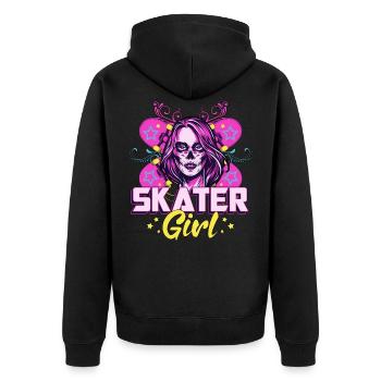 Skate Girl Longboard Skateboard Idée cadeau - Veste à capuche bio Premium Unisexe - noir - Dos - Nico (187cm)