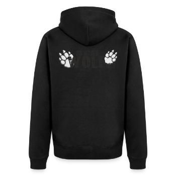Wolftanzt Der mit dem Wolf tanzt - Unisex Premium Bio Zip Hoodie - Schwarz - Hinten - Nico (187cm)