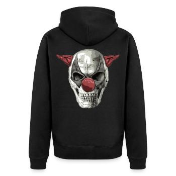 scary clown - Unisex Premium Bio Zip Hoodie - Schwarz - Hinten - Nico (187cm)