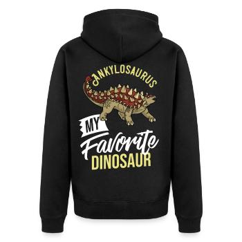Ankylosaurus Dinosaur Gift Dino Fossil - Unisex Premium Organic Zip Hoodie - black - Back - Nico (187cm)